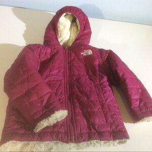 North Face Purple Puffer Reversible Fleece Coat